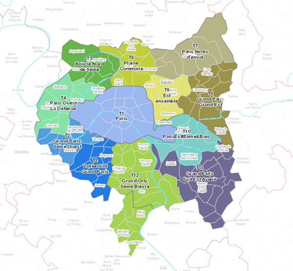 Carte des territoires MGP